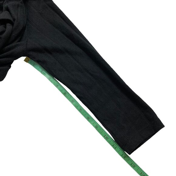 BOBEAU *NEW* Black 3/4 Sleeve Ribbed Stripe Crew Neck Knit Top Size XS - Picture 9 of 10